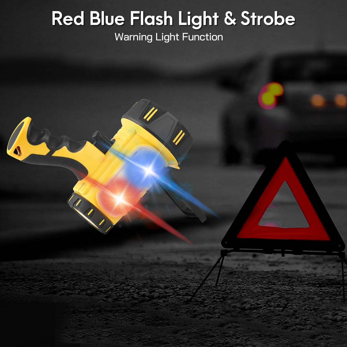 YTAKY Flashlight 1000000 Lumen, Spotlight Rechargeable, 10000mAh Battery, IP67 Waterproof for Outdoor Camping, with Foldable Stand, 2 Pack